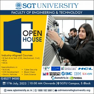 Open House at the Faculty of Engineering & Technology at SGT University